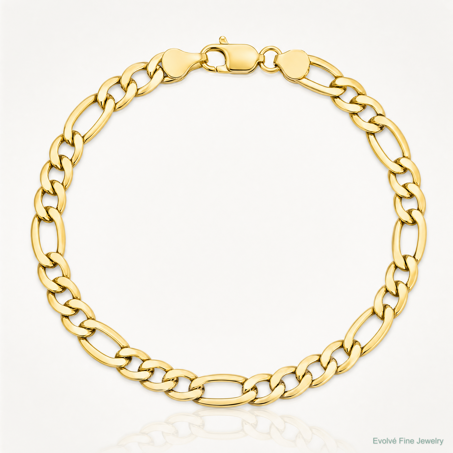 10k 7.3mm Semi-Solid Figaro Chain - Lifestyle View