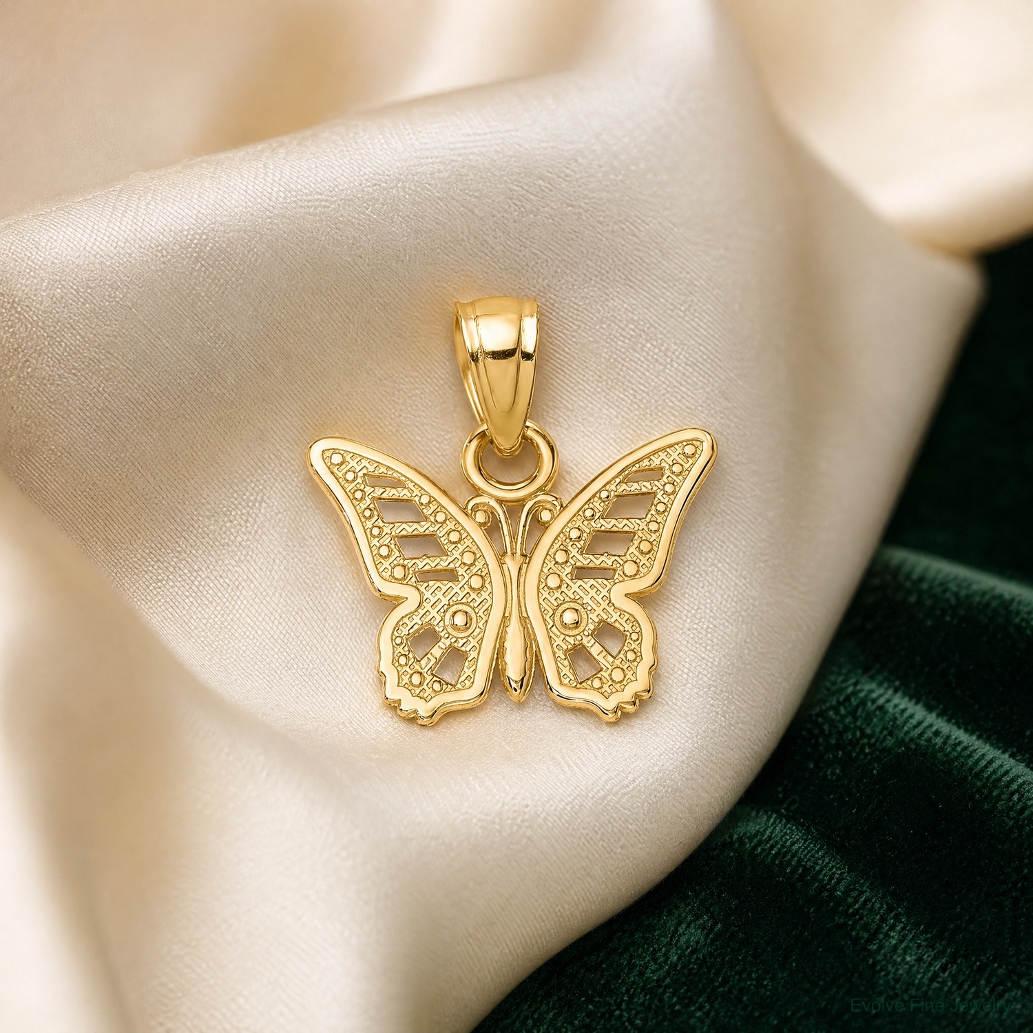 10k Butterfly Charm - Lifestyle View