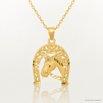 10K Horseshoe W/Horse Charm - Lifestyle View