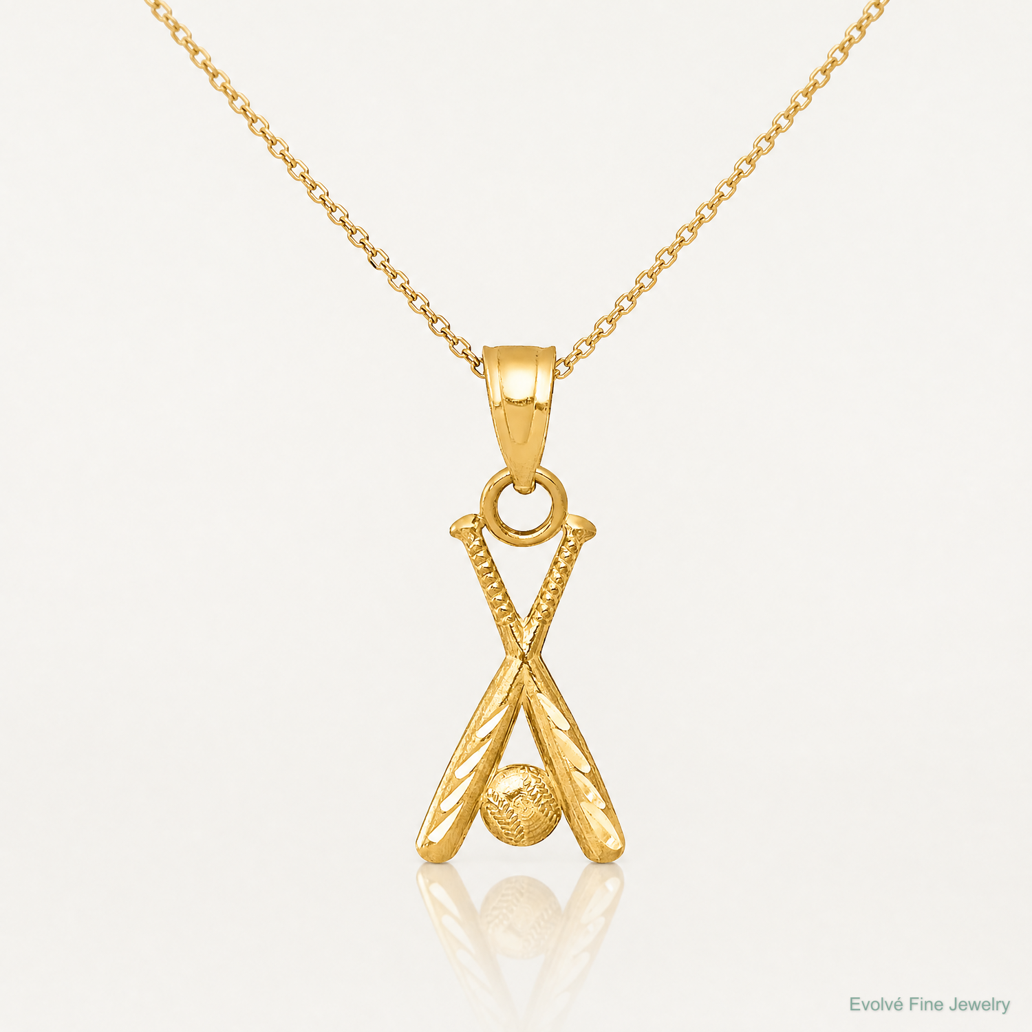 10k Baseball w/Bats Charm - Lifestyle View