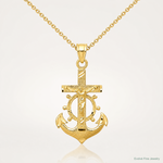 10k Mariner Crucifix Pendant - Lifestyle View