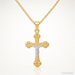 10K w/Rhodium Crucifix Pendant - Lifestyle View