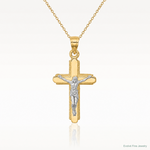 10K w/Rhodium Crucifix Pendant - Lifestyle View