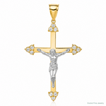10K w/Rhodium CZ Crucifix Pendant - Lifestyle View