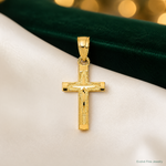 10k Diamond-Cut Cross Pendant - Lifestyle View