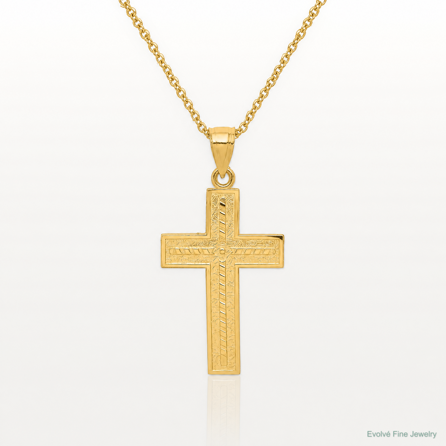 10k Cross Pendant - Lifestyle View