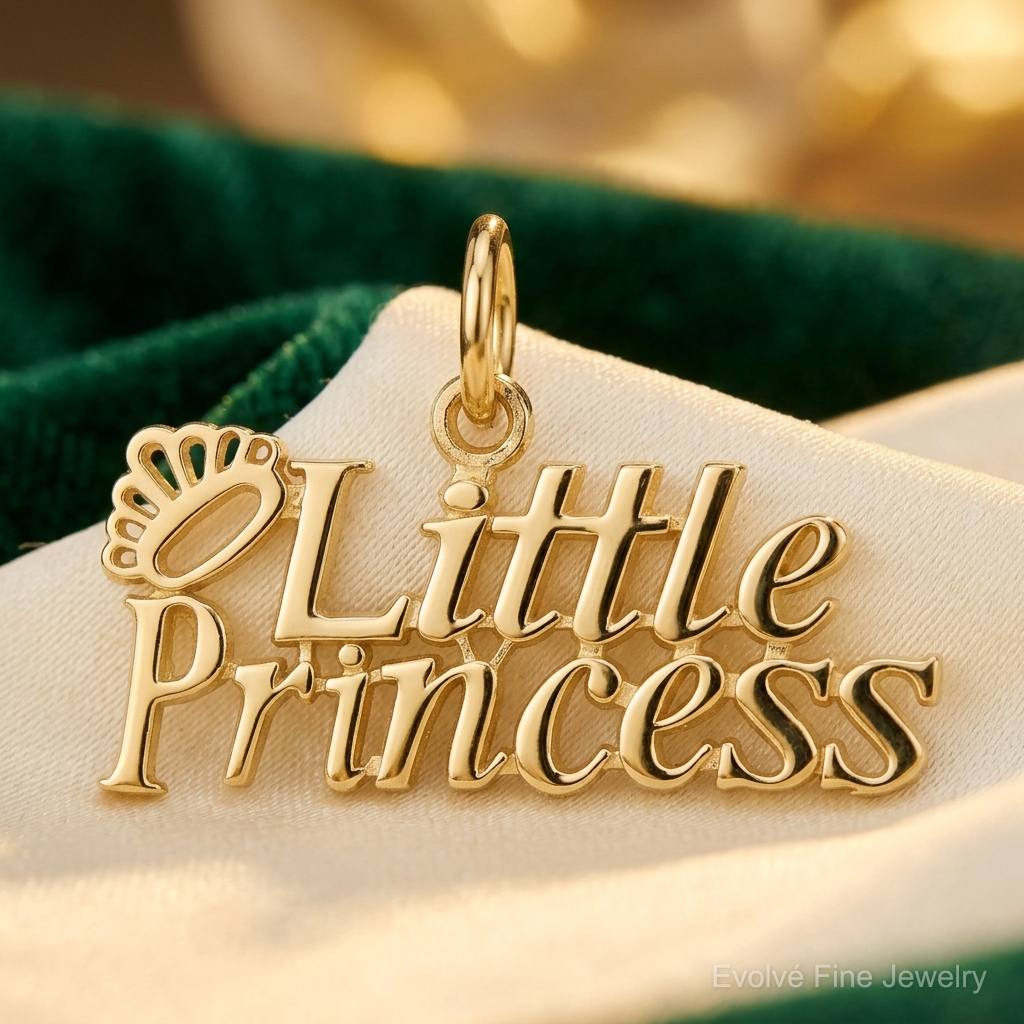 10k LITTLE PRINCESS with Crown Charm - Lifestyle View