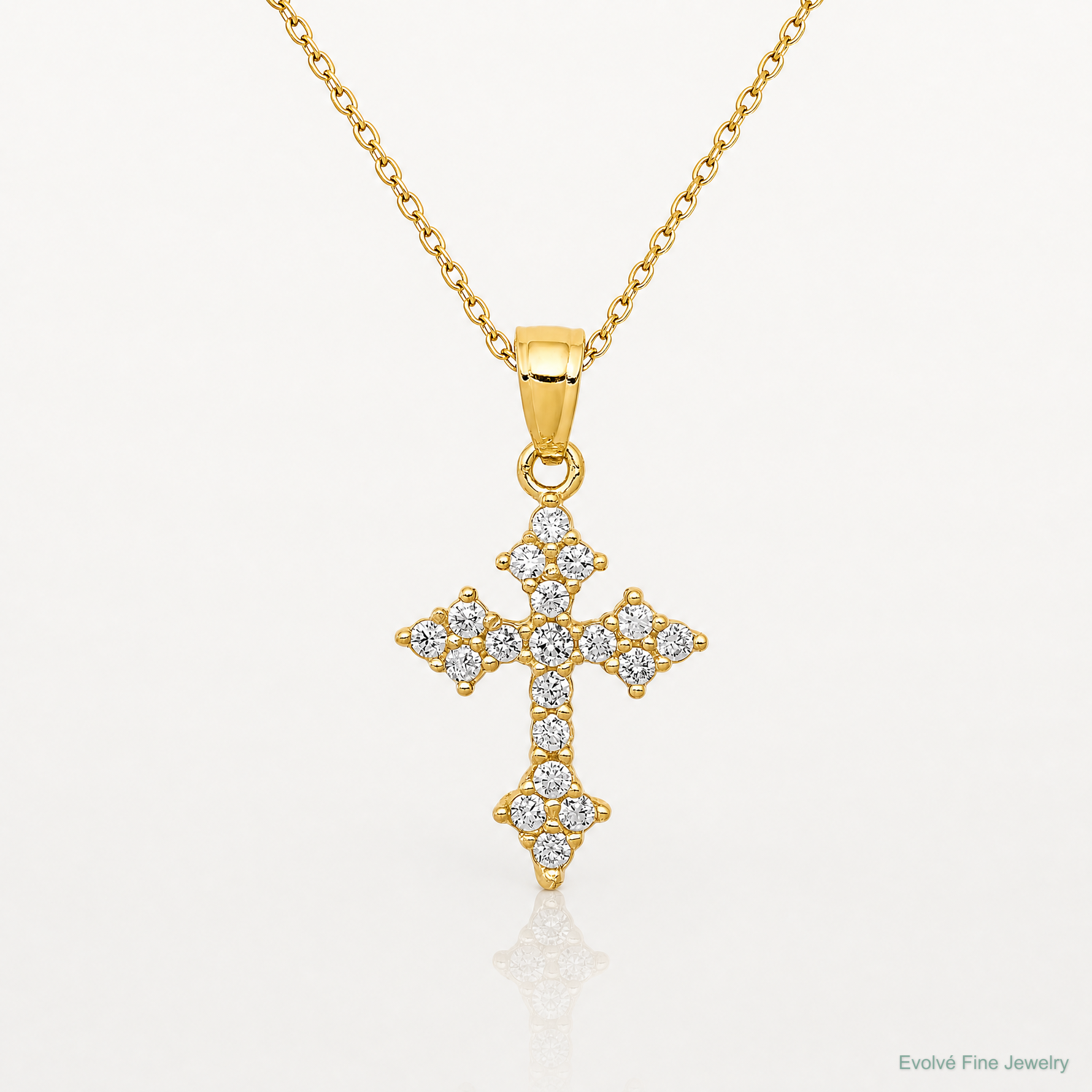 10k CZ Passion Cross Pendant - Lifestyle View