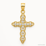 10k CZ Filigree Cross Pendant - Lifestyle View
