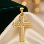 10k Cross Pendant - Lifestyle View