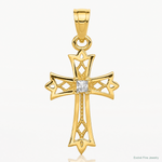 10k CZ Cross Pendant - Lifestyle View