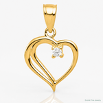 10k CZ Heart Pendant - Lifestyle View