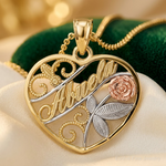10K Two-Tone w/White Rhodium ABUELA Pendant - Lifestyle View