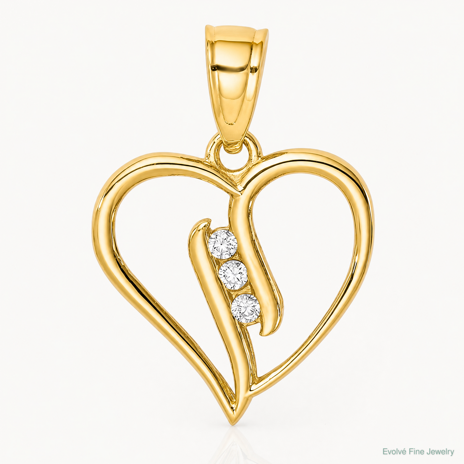 10K CZ Heart Pendant - Lifestyle View
