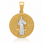 10K W/Rhodium San Benito Medal Pendant - Lifestyle View