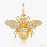 10K Polished Clear CZ Bee Charm - Lifestyle View