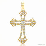 10K Polished CZ Fancy Cross Pendant - Lifestyle View