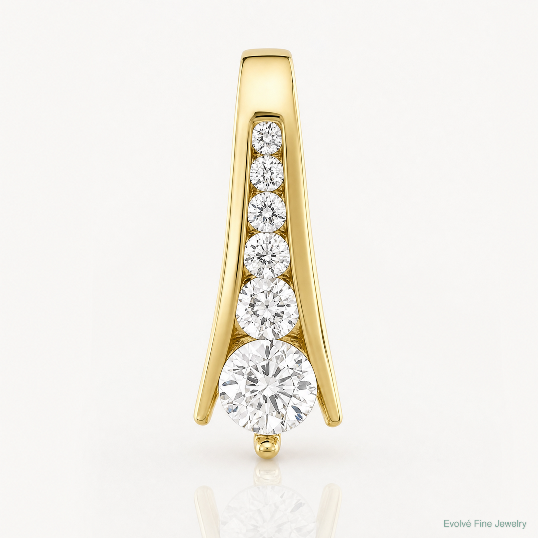 10K Polished CZ Fancy Chain Slide - Lifestyle View