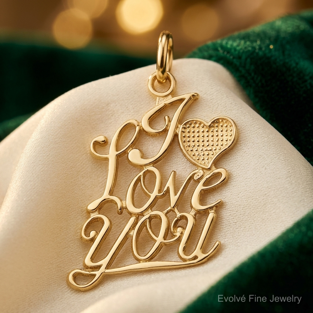 10K I LOVE YOU Charm - Lifestyle View