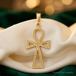 10K Ankh Cross Charm - Lifestyle View