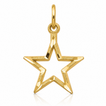 10K Diamond-Cut Flat Back Star Charm - Lifestyle View