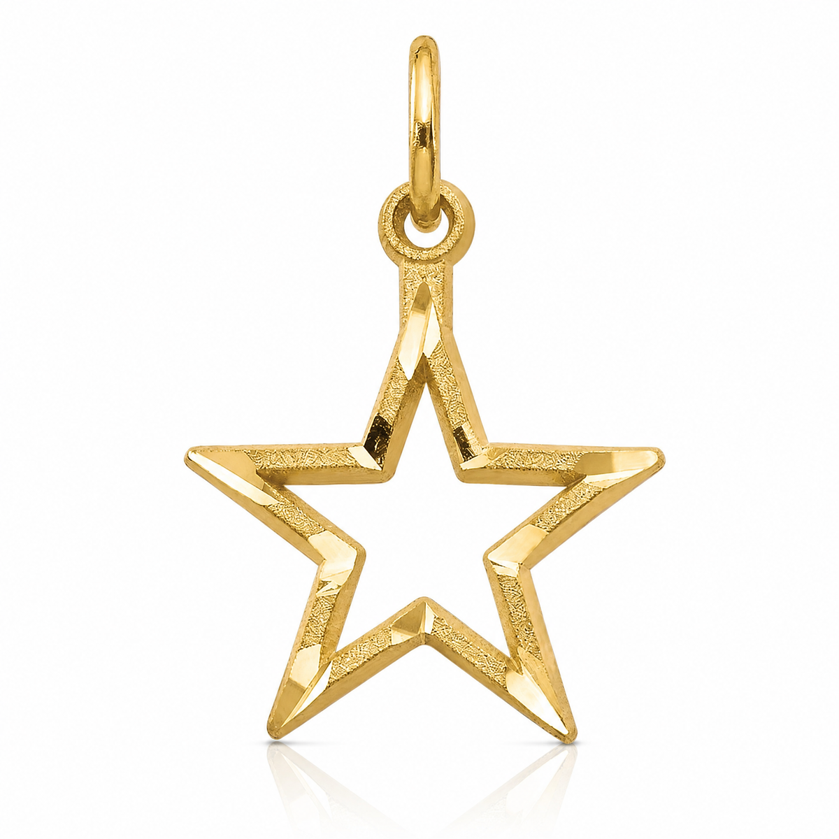 10K Diamond-Cut Flat Back Star Charm - Lifestyle View
