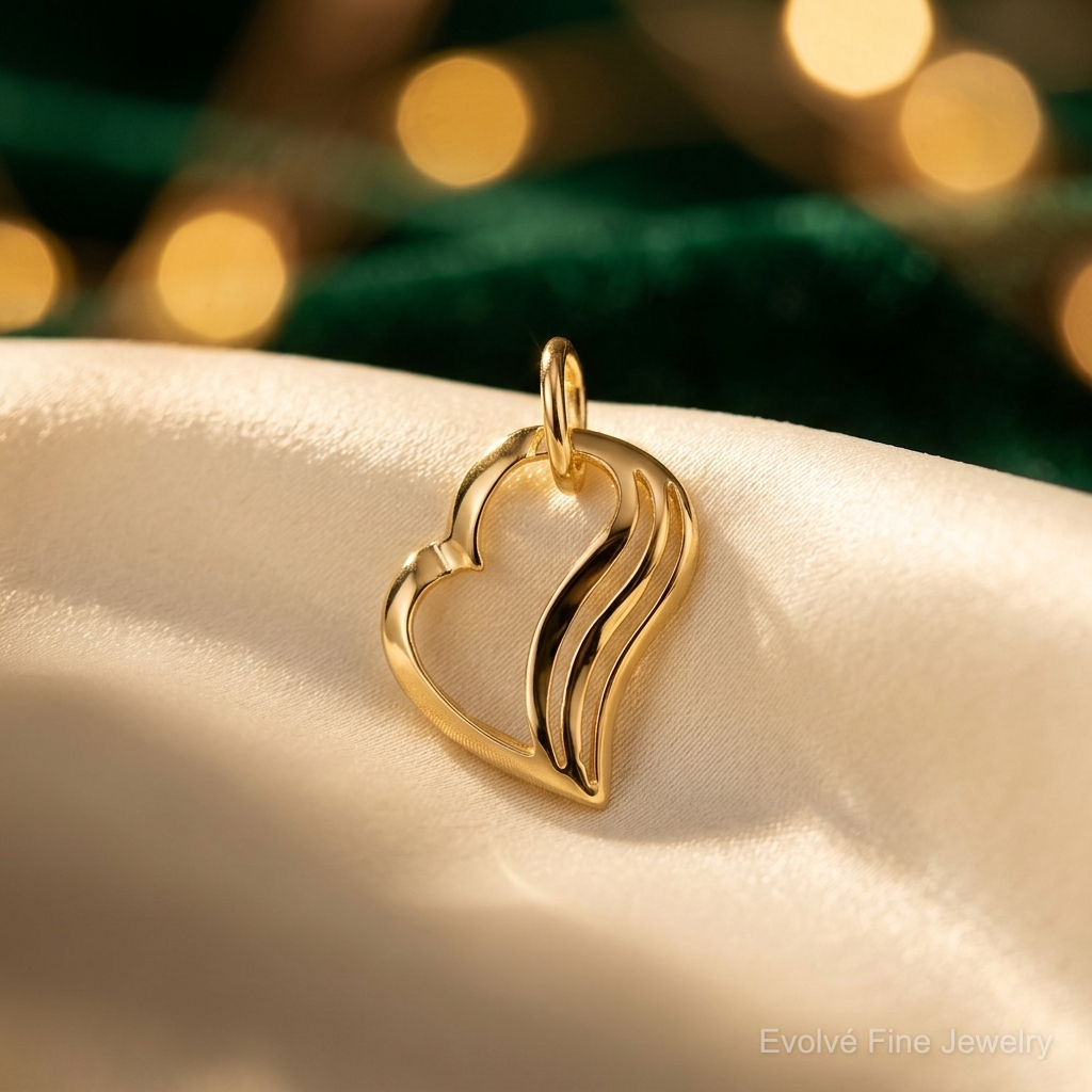 10k Heart Charm - Lifestyle View