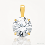 10k Polished 8mm CZ Round Solitaire Pendant - Lifestyle View
