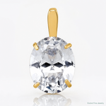 10k Polished White 8x10mm Oval CZ Pendant - Lifestyle View