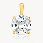 10k Polished Cushion 8mm CZ Solitaire Pendant - Lifestyle View