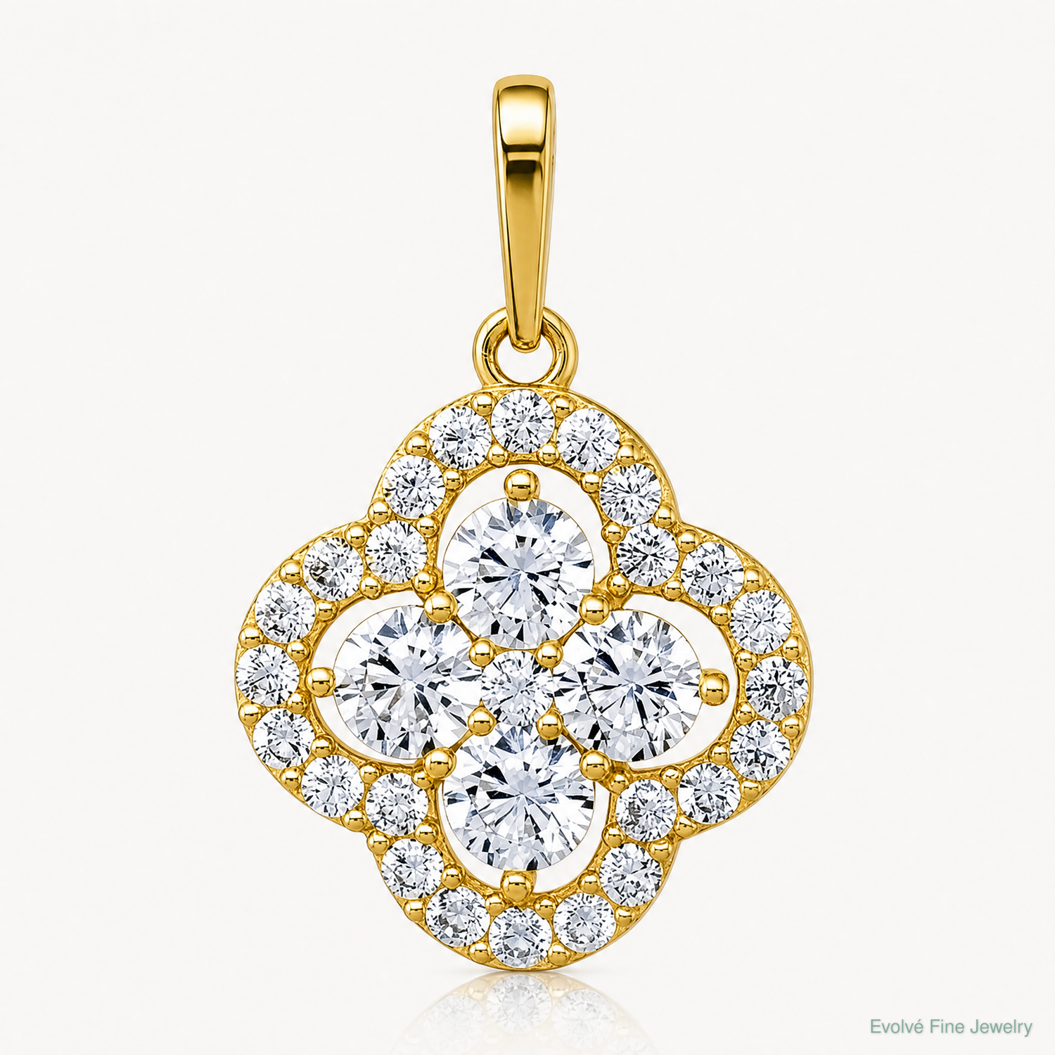 10k Polished CZ Fancy Pendant - Lifestyle View