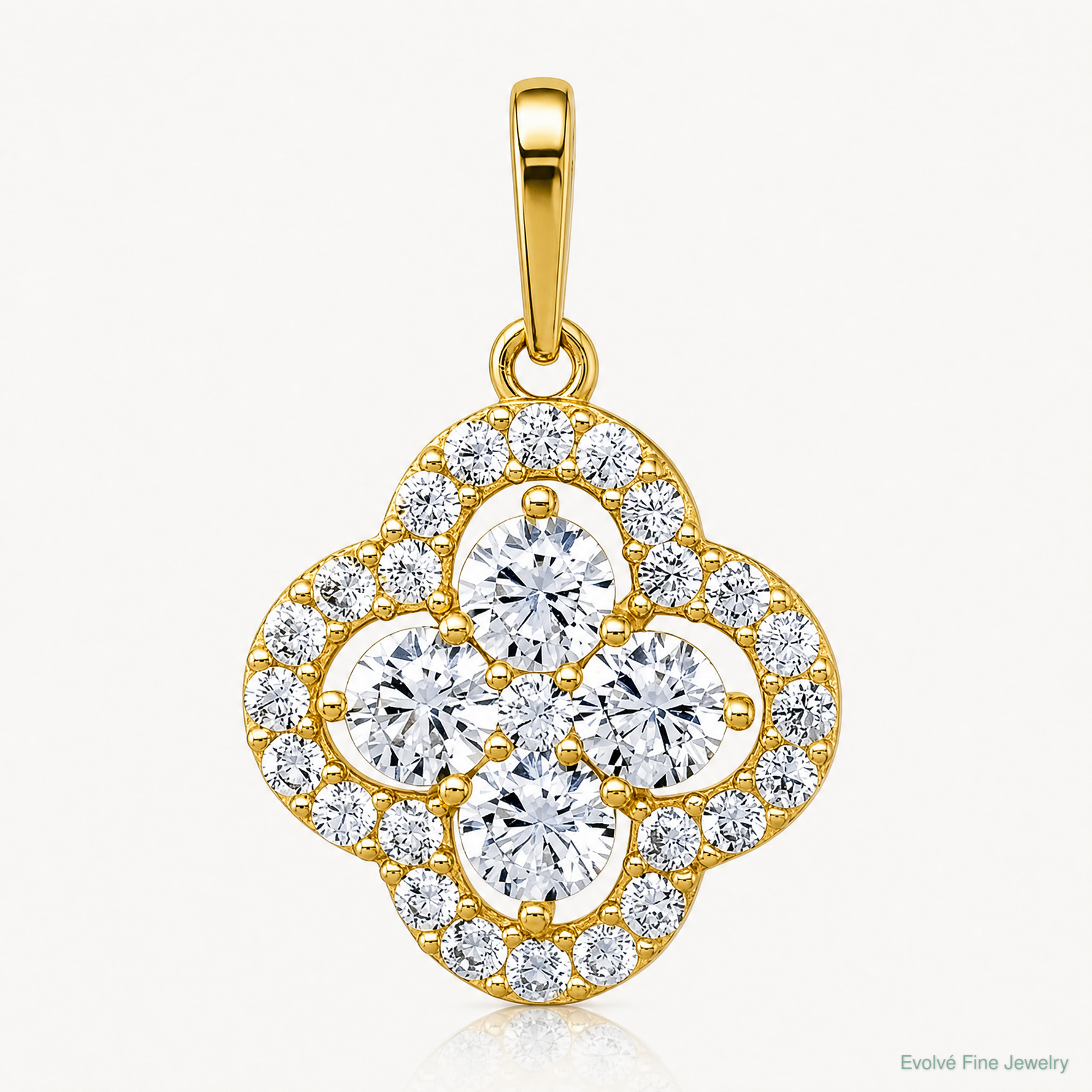 10k Polished CZ Fancy Pendant - Lifestyle View