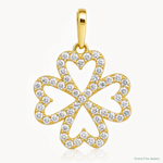 10k Polished CZ 4 Leaf Clover Pendant - Lifestyle View
