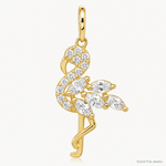 10k Polished CZ Flamingo Pendant - Lifestyle View