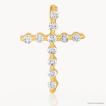 10k Polished CZ Cross Chain Slide Pendant - Lifestyle View