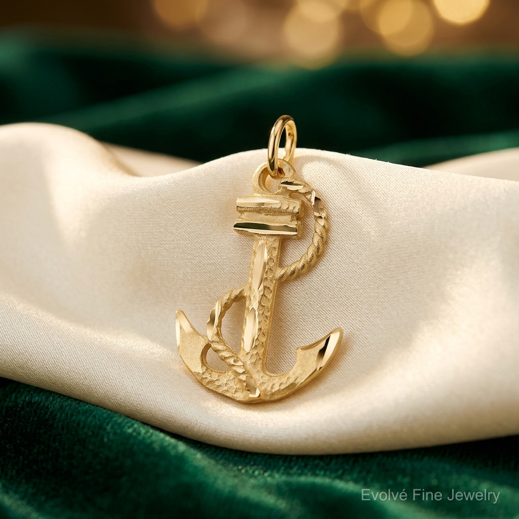 10k Anchor Charm - Lifestyle View