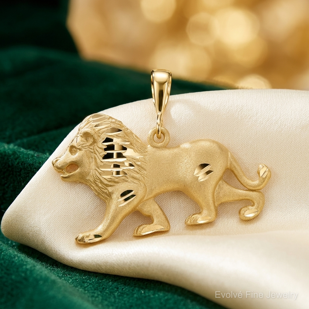 10k Lion Charm - Lifestyle View