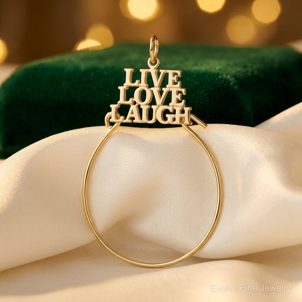 10K LIVE LOVE LAUGH Charm Holder - Lifestyle View