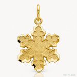 10k Solid Satin Snowflake Charm - Lifestyle View
