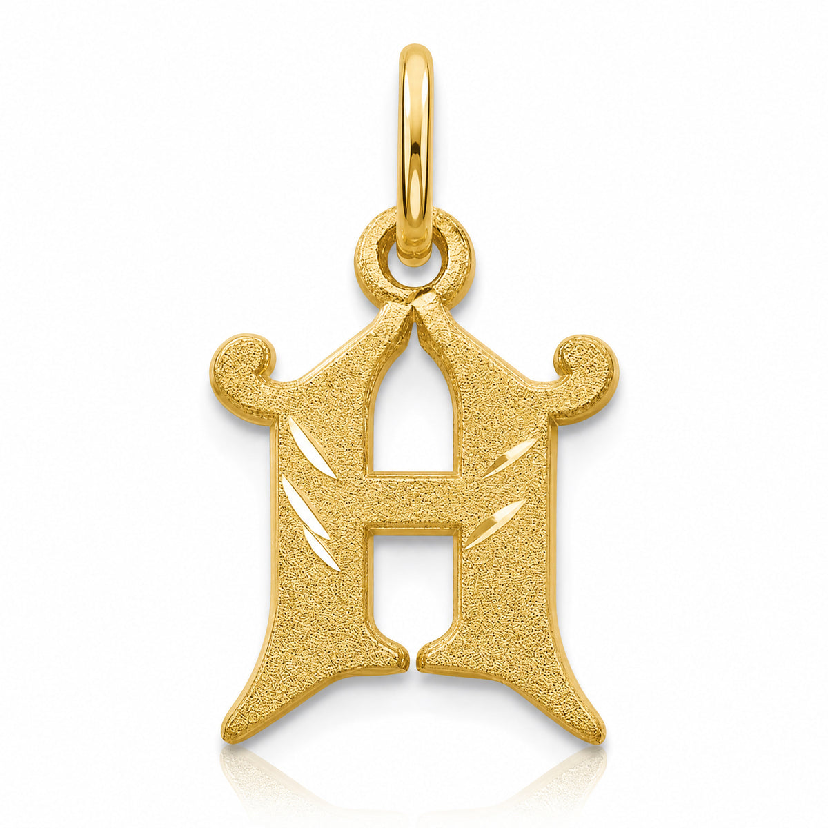 10k Initial H Charm - Lifestyle View