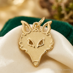 10k Solid Flat Back Small Fox Head Charm - Lifestyle View