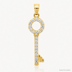10k CZ Key Pendant - Lifestyle View