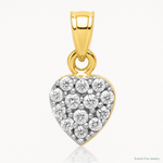 10k CZ Cluster Heart Charm - Lifestyle View