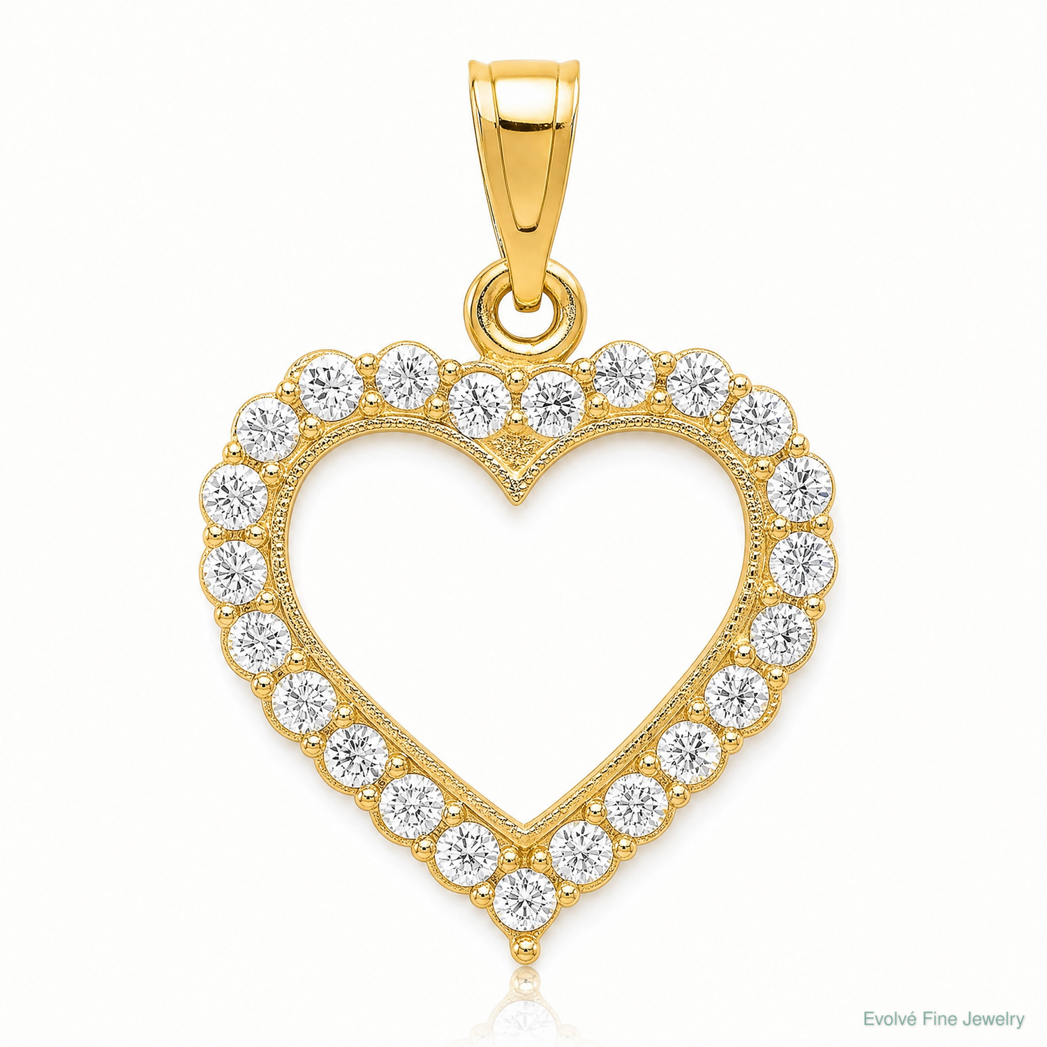 10k CZ Heart Pendant - Lifestyle View