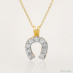 10k Small CZ Horseshoe Charm - Lifestyle View