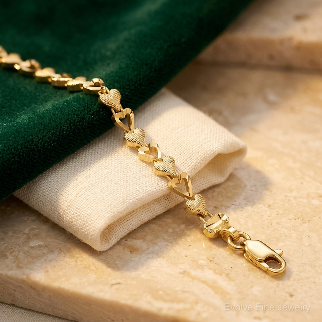10k Heart Bracelet - Lifestyle View
