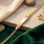 10k Semi-solid Curb Link ID Bracelet - Lifestyle View