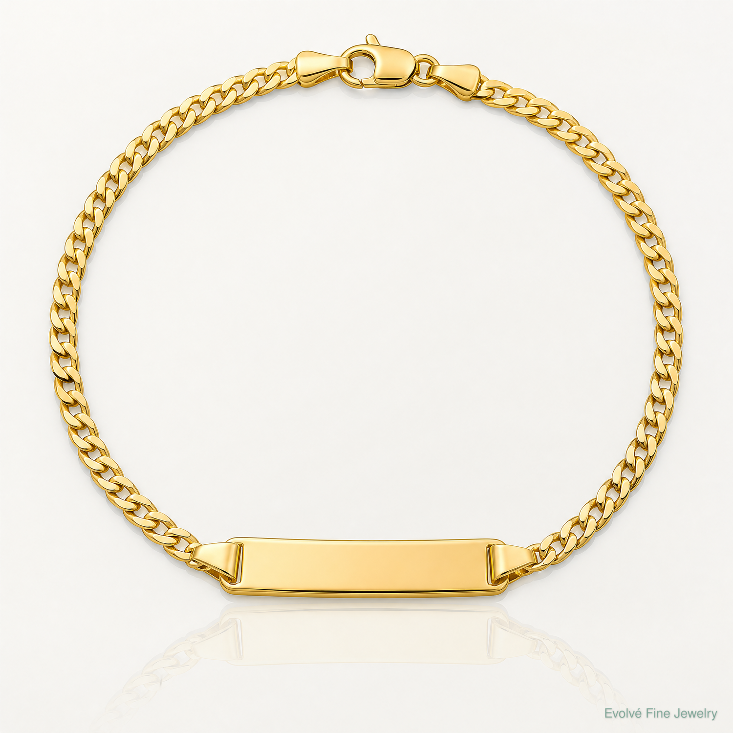 10k Semi-solid Curb Link ID Bracelet - Lifestyle View