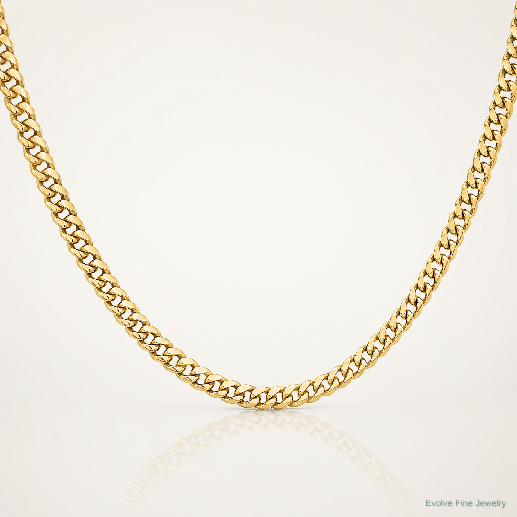10K 3.5mm Solid Miami Cuban Chain - Lifestyle View