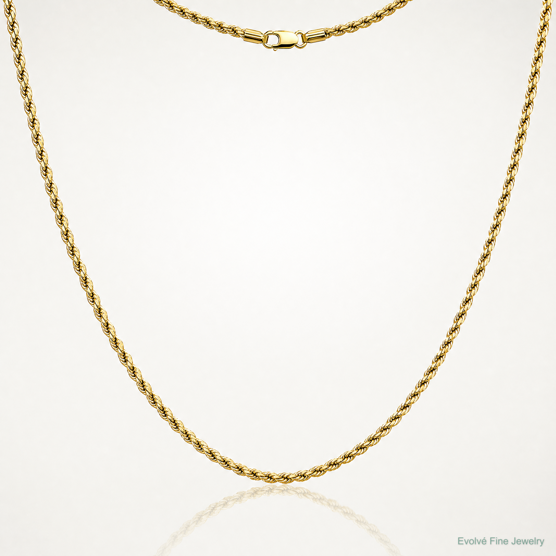 10k 2mm Semi-solid D/C Rope Chain - Lifestyle View